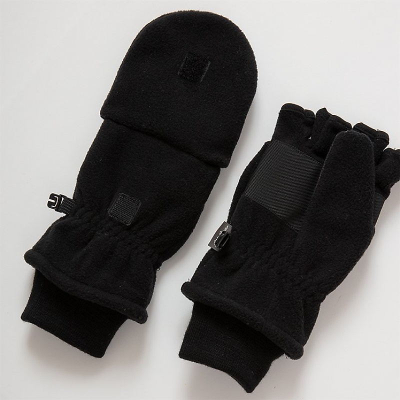 Eddie Bauer Quest Convertible Mittens Fleece Jungen Schwarz | DMXQ-35021