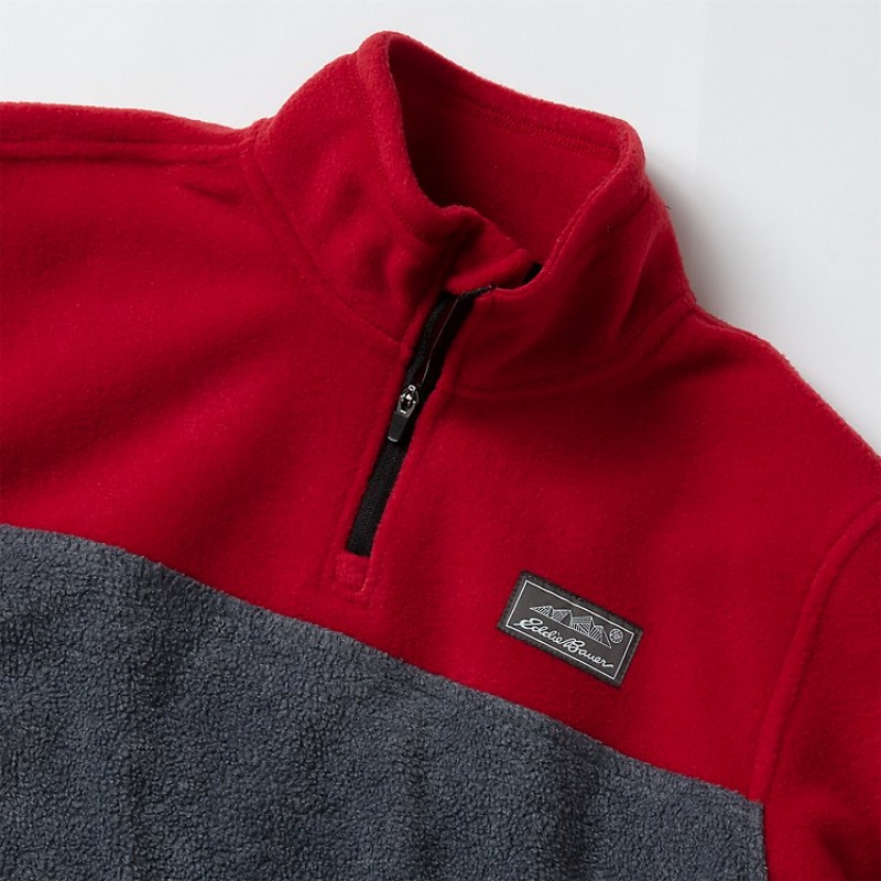 Eddie Bauer Quest Fleece 1/4-Zip Jacken Jungen Rot | CLEI-85063