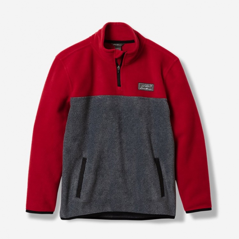 Eddie Bauer Quest Fleece 1/4-Zip Jacken Jungen Rot | CLEI-85063