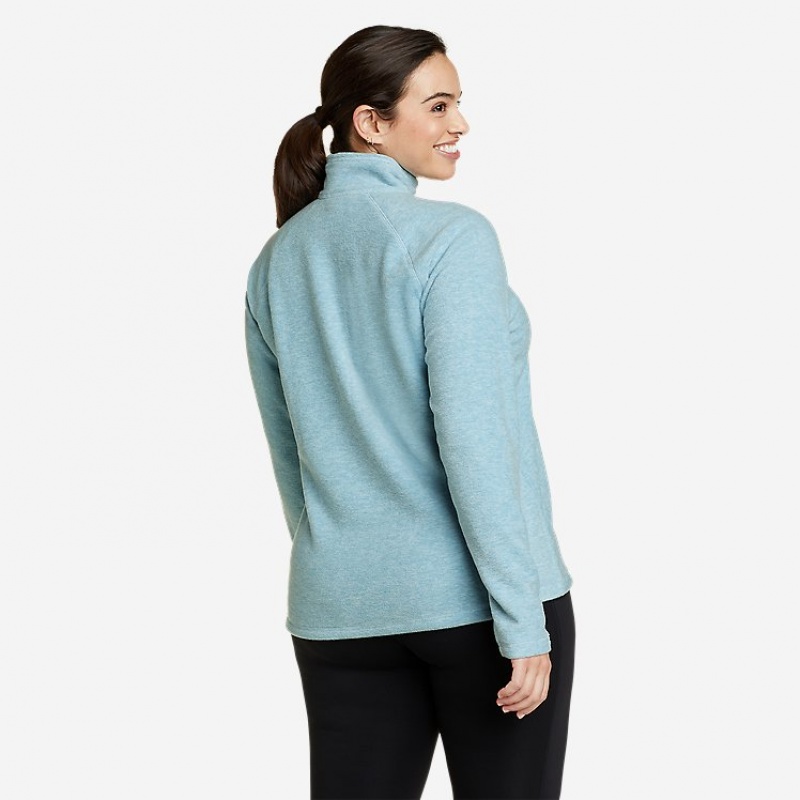 Eddie Bauer Quest Fleece 1/4-Zip - Solid Tanktop Damen Blau | BCPU-87245