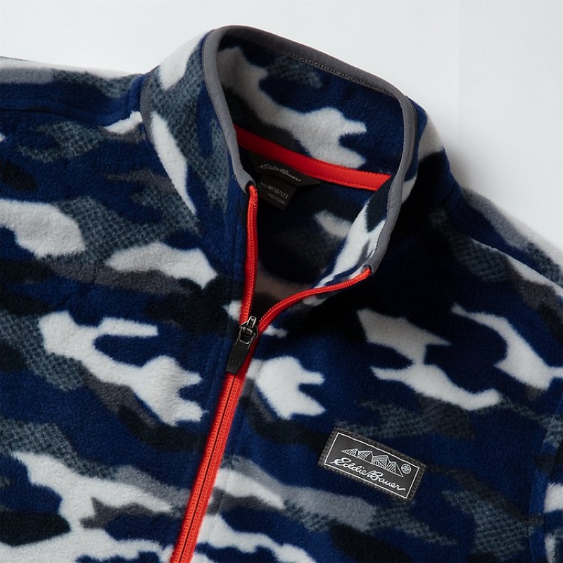 Eddie Bauer Quest Full-Zip - Camo Fleece Jungen Blau | IFSL-20697