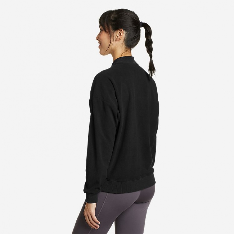 Eddie Bauer Quest Pullover Fleece Damen Schwarz | NQRP-21785