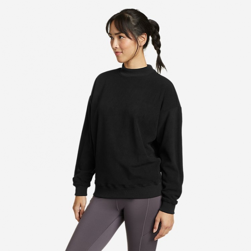 Eddie Bauer Quest Pullover Fleece Damen Schwarz | NQRP-21785