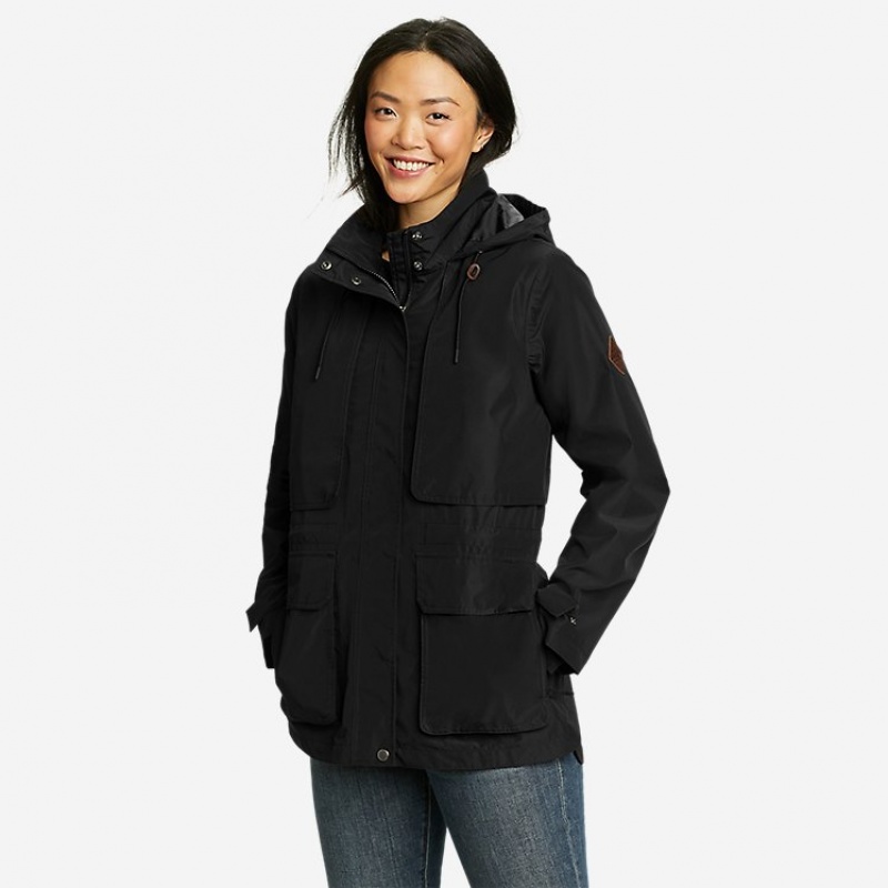 Eddie Bauer Rainfoil® Parka Damen Schwarz | LFWQ-91560