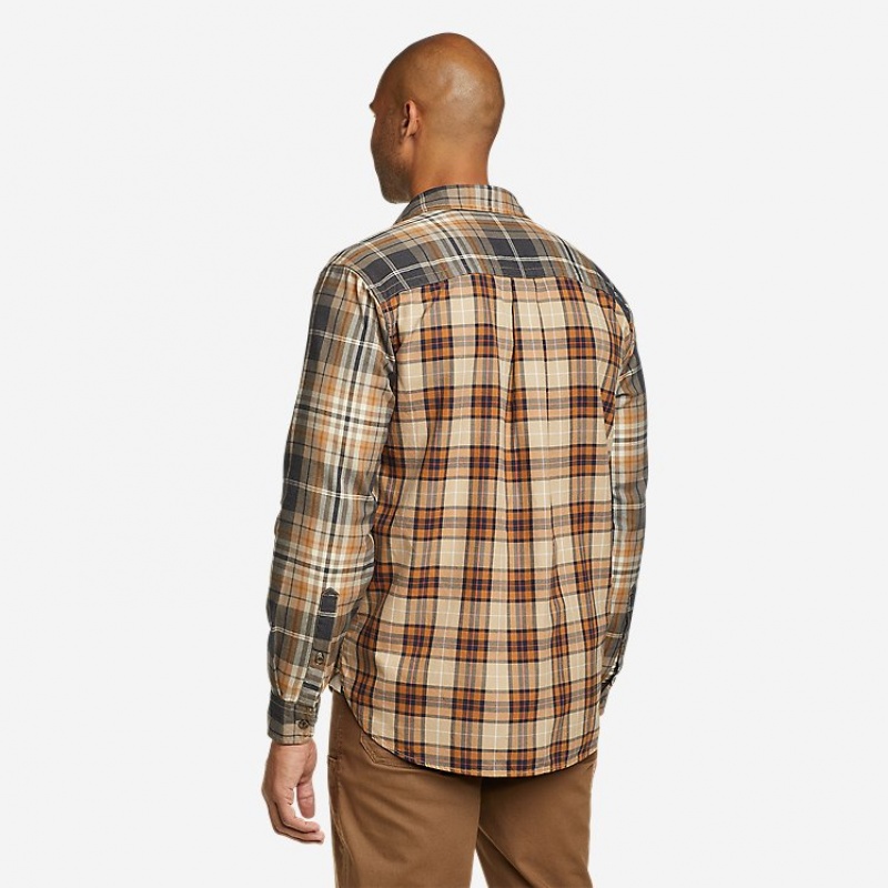 Eddie Bauer Regenerate Long-Sleeve Flannel Hemd Herren Khaki | UPJY-16324