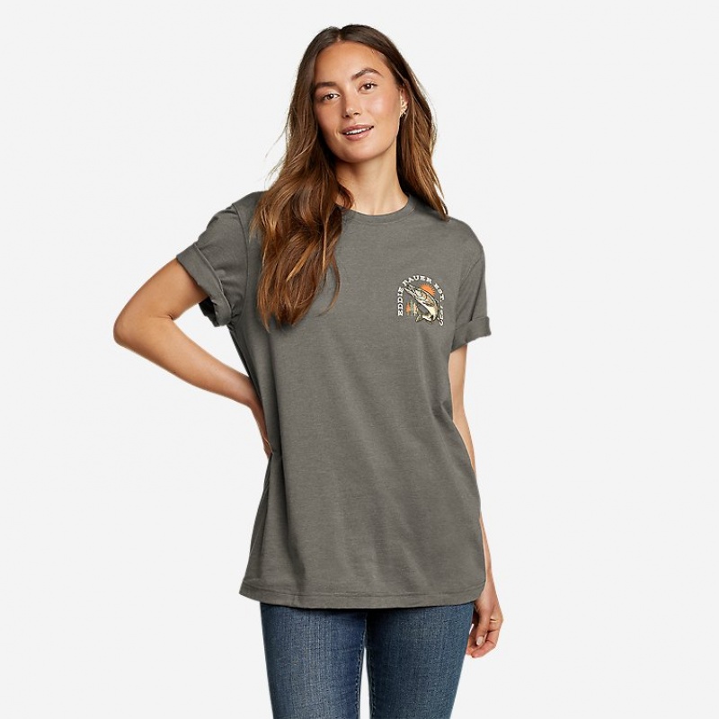 Eddie Bauer Release The Wild Graphic T-shirts Damen Grau | UCWL-23465