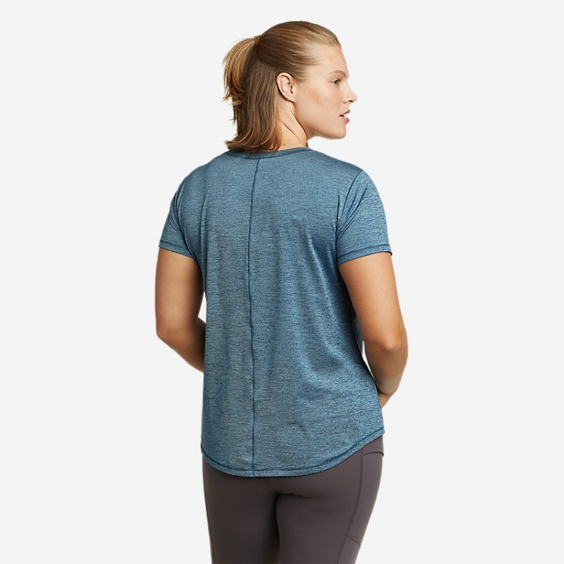 Eddie Bauer Resolution Kurzes-Sleeve T-shirts Damen Pfauen | FBHN-91824