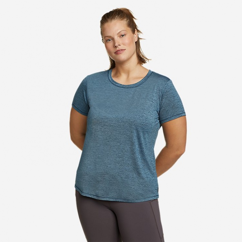 Eddie Bauer Resolution Kurzes-Sleeve T-shirts Damen Pfauen | FBHN-91824