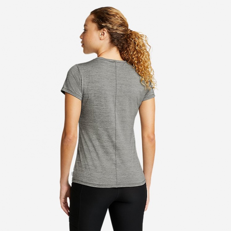 Eddie Bauer Resolution Kurzes-Sleeve V-Neck T-shirts Damen Aprikose | VZQK-28034