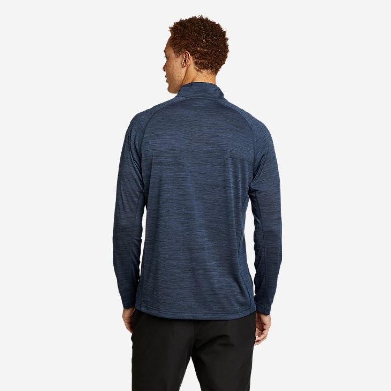 Eddie Bauer Resolution Long-Sleeve 1/4-Zip T-shirts Herren Blau | PDKZ-17850