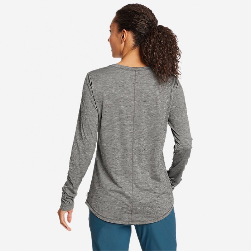 Eddie Bauer Resolution Long-Sleeve T-shirts Damen Grau | FRVB-95240