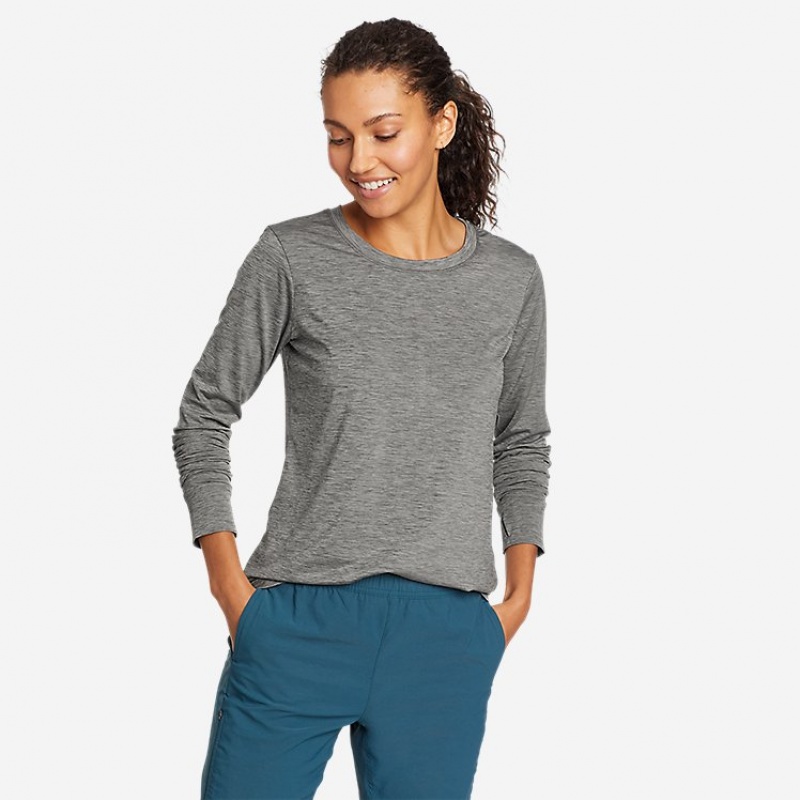 Eddie Bauer Resolution Long-Sleeve T-shirts Damen Grau | FRVB-95240