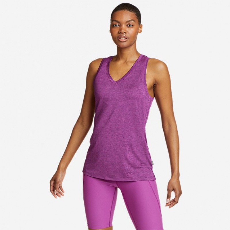 Eddie Bauer Resolution V-Neck Tank Tanktop Damen Lila | MXDU-01573