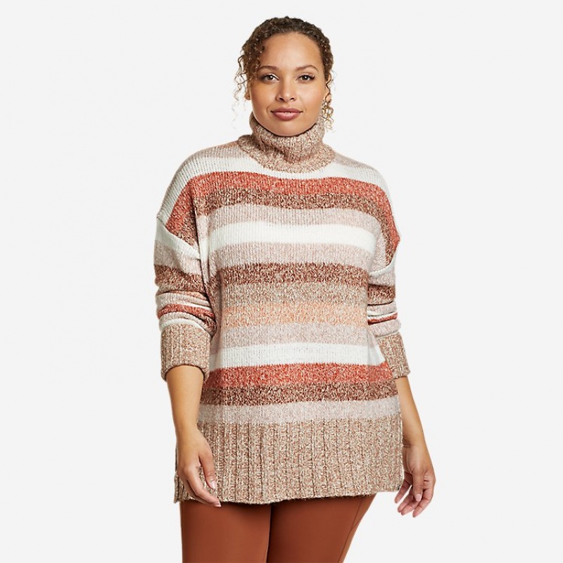 Eddie Bauer Rest & Repeat Funnel-Neck Solid - Pullover Damen Aprikose | MKYN-27084