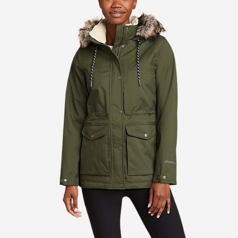 Eddie Bauer Riley Insulated Jacken Damen Dunkelolivgrün | VYUI-09432