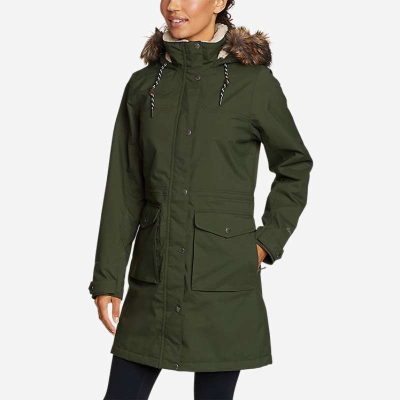 Eddie Bauer Riley Insulated Parka Damen Dunkelolivgrün | UBTS-37260