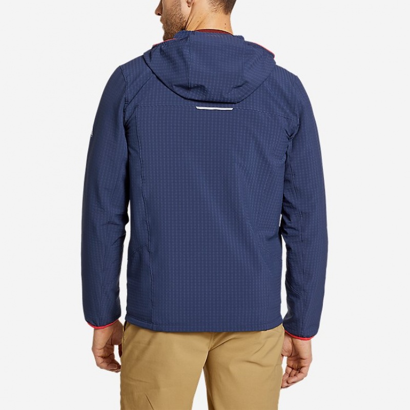 Eddie Bauer Sandstone Backbone Grid Hoodie Herren Indigo | LBDI-75480