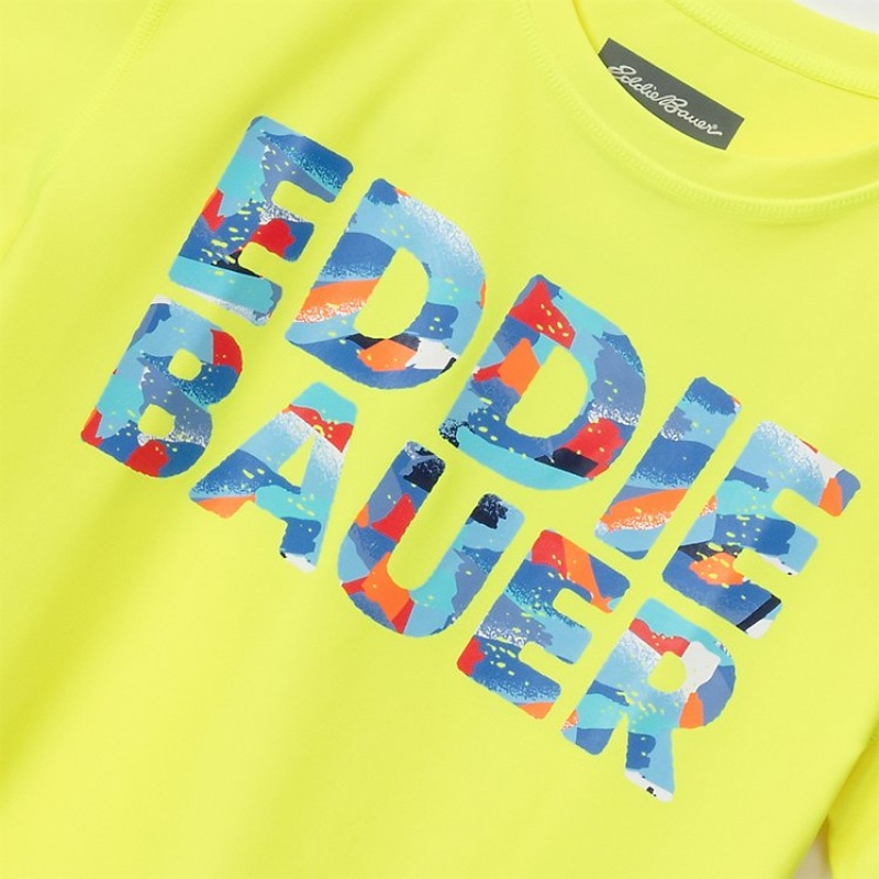 Eddie Bauer Sea Spray Graphic Kurzes-Sleeve Rashgaurd T-shirts Jungen Gelb | OKMP-70852