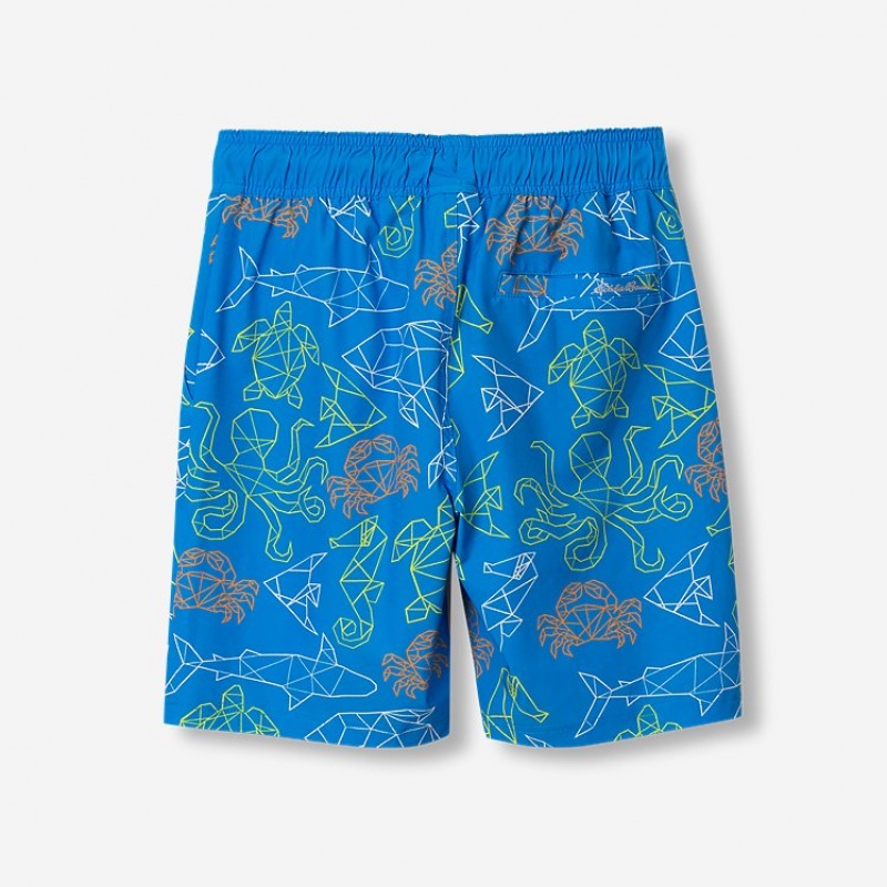 Eddie Bauer Sea Spray Printed Swim Kurze Hose Jungen Blau | DBYE-62859