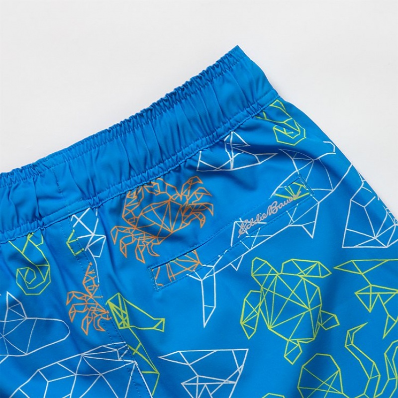 Eddie Bauer Sea Spray Printed Swim Kurze Hose Jungen Blau | DBYE-62859