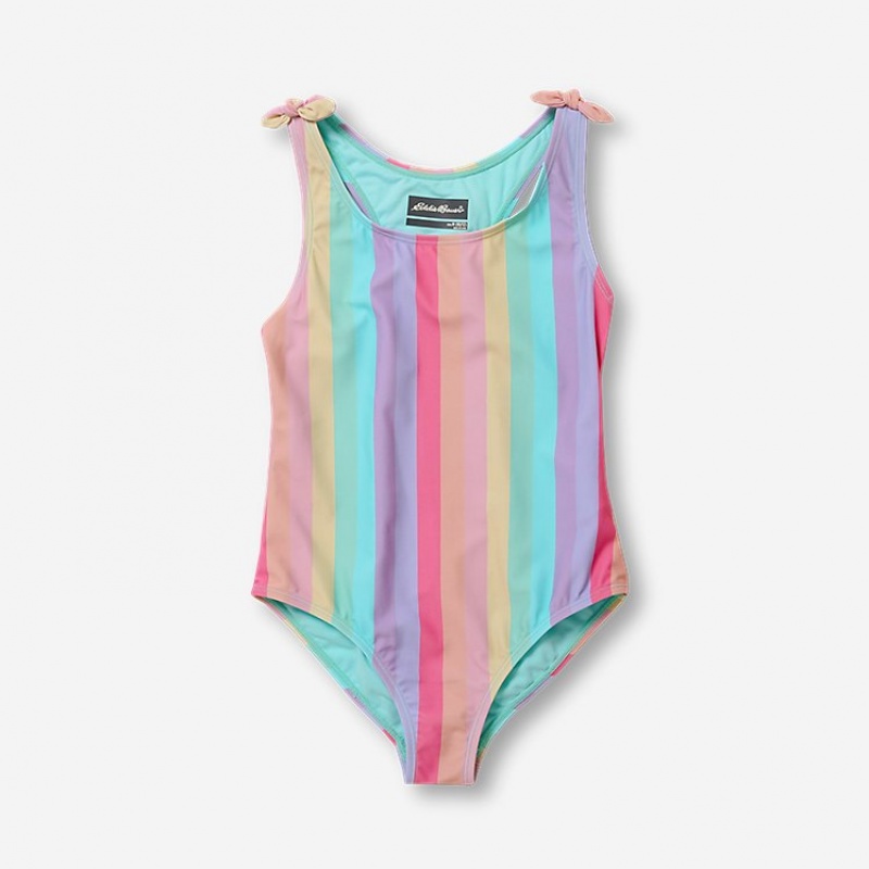 Eddie Bauer Sea Spray Racerback One-Piece Badeanzug Mädchen Helltürkis | TQXP-08976