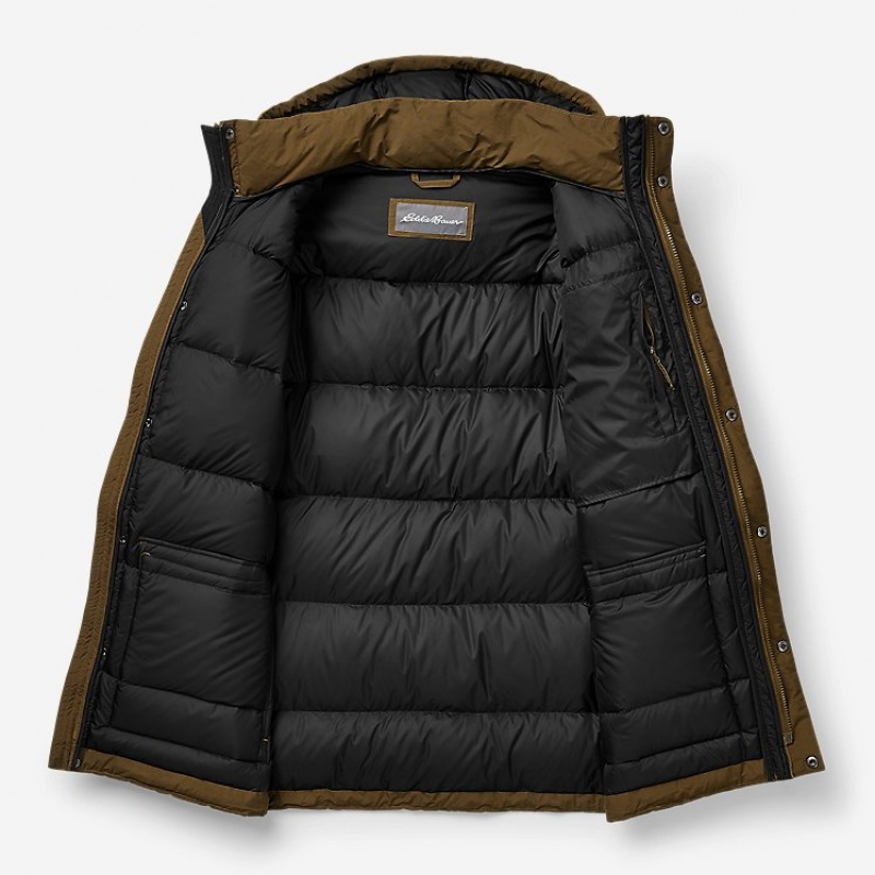 Eddie Bauer Seabeck Down Parka Herren Schwarz Gelb | KYFR-12574