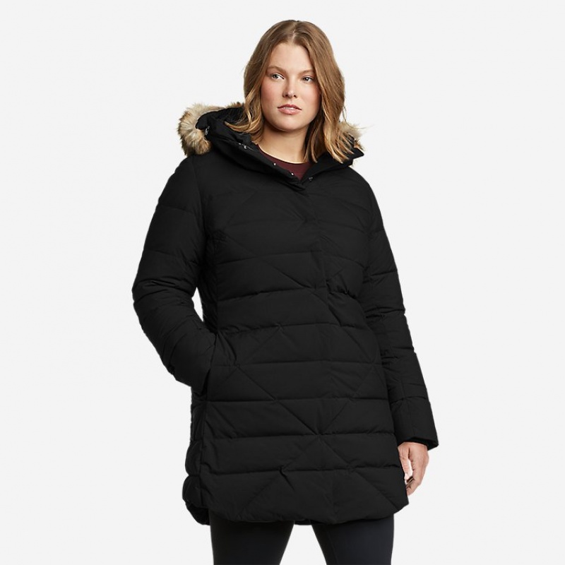 Eddie Bauer Sun Valley Frost Down Parka Damen Schwarz | SUVC-08971