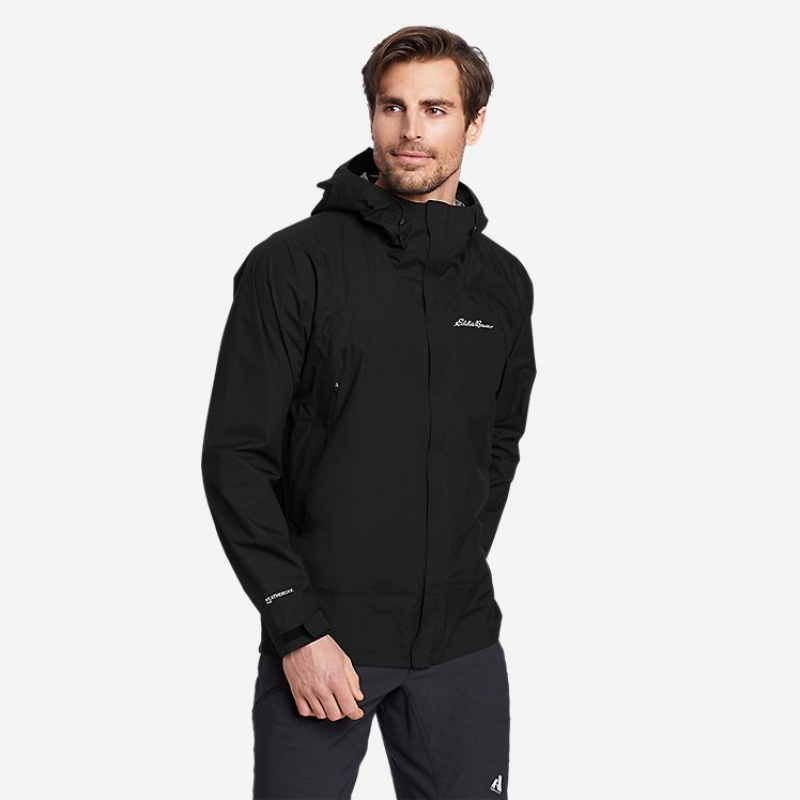 Eddie Bauer Super Sevens Rain Jacken Herren Schwarz | KMNC-86173