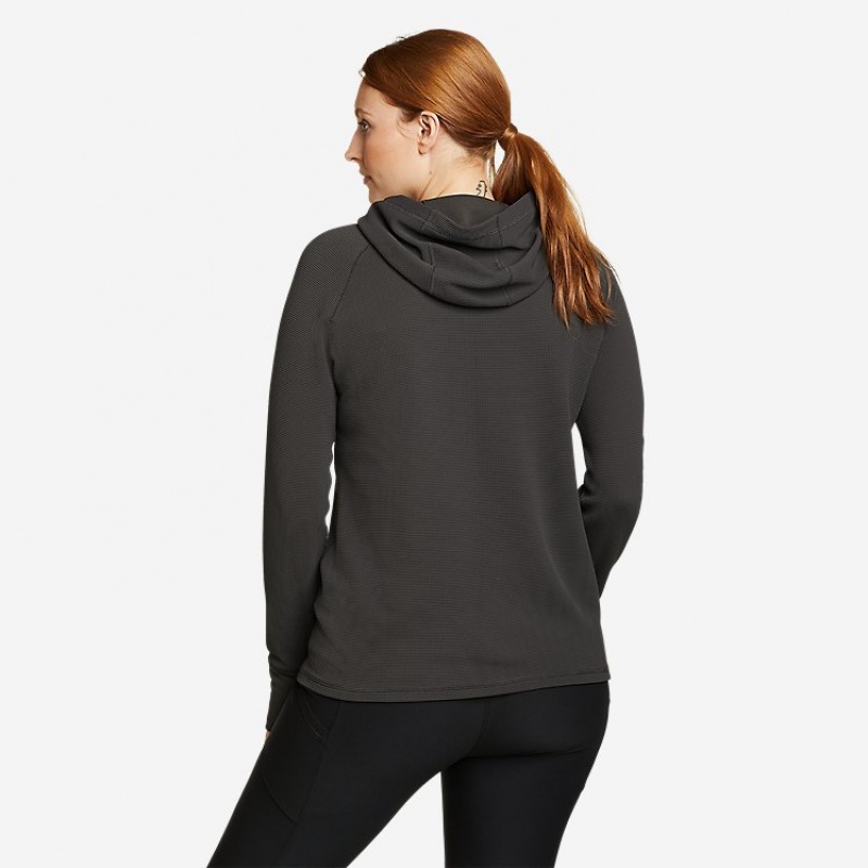 Eddie Bauer Thermal Tech Long-Sleeve Hoodie Damen Dunkelgrau | OBDK-68013