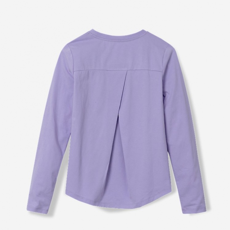 Eddie Bauer Trail Falten-Back Long-Sleeve T-shirts Mädchen Lavendel | PKSJ-13478