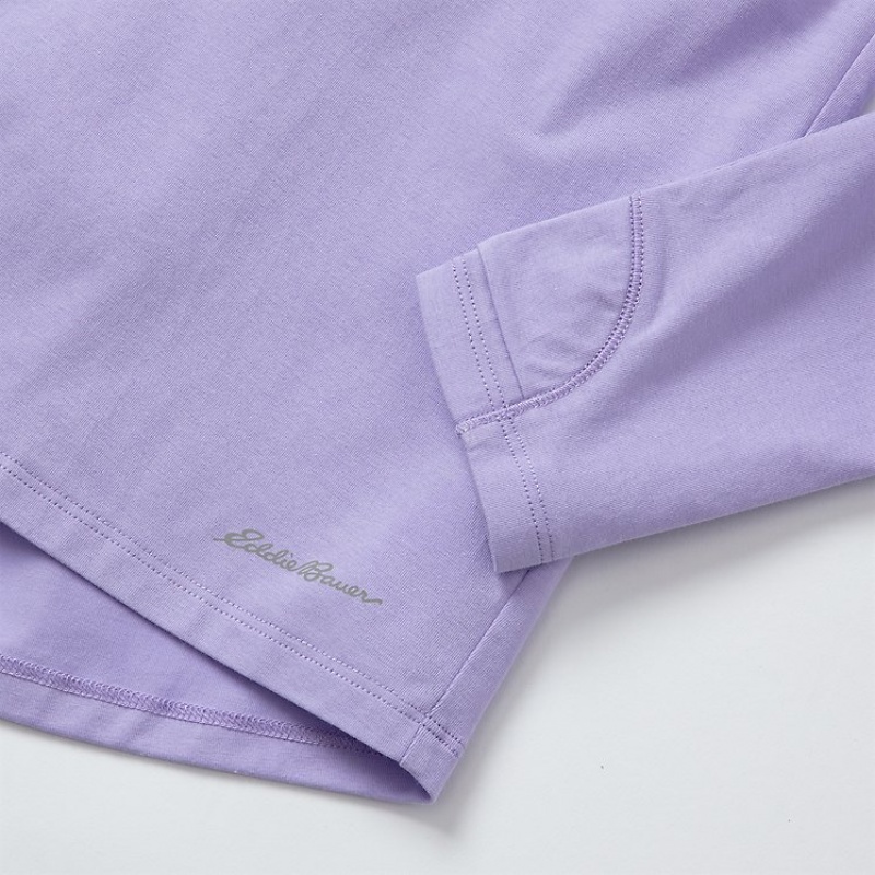 Eddie Bauer Trail Falten-Back Long-Sleeve T-shirts Mädchen Lavendel | PKSJ-13478