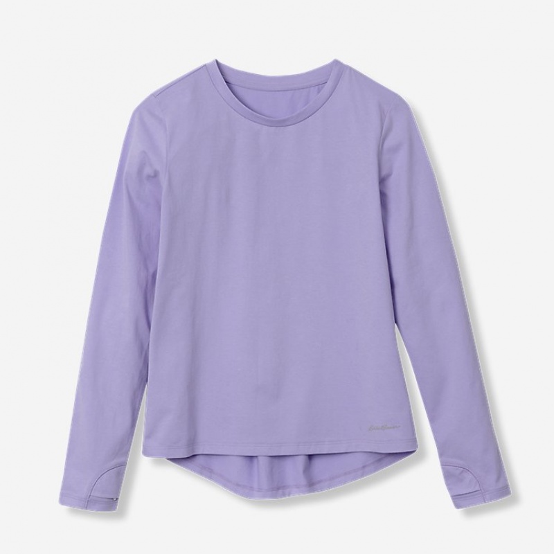 Eddie Bauer Trail Falten-Back Long-Sleeve T-shirts Mädchen Lavendel | PKSJ-13478