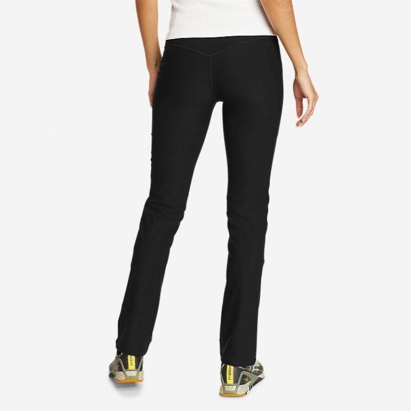 Eddie Bauer Trail Tight - High Rise Hose Damen Schwarz | QUCE-82043