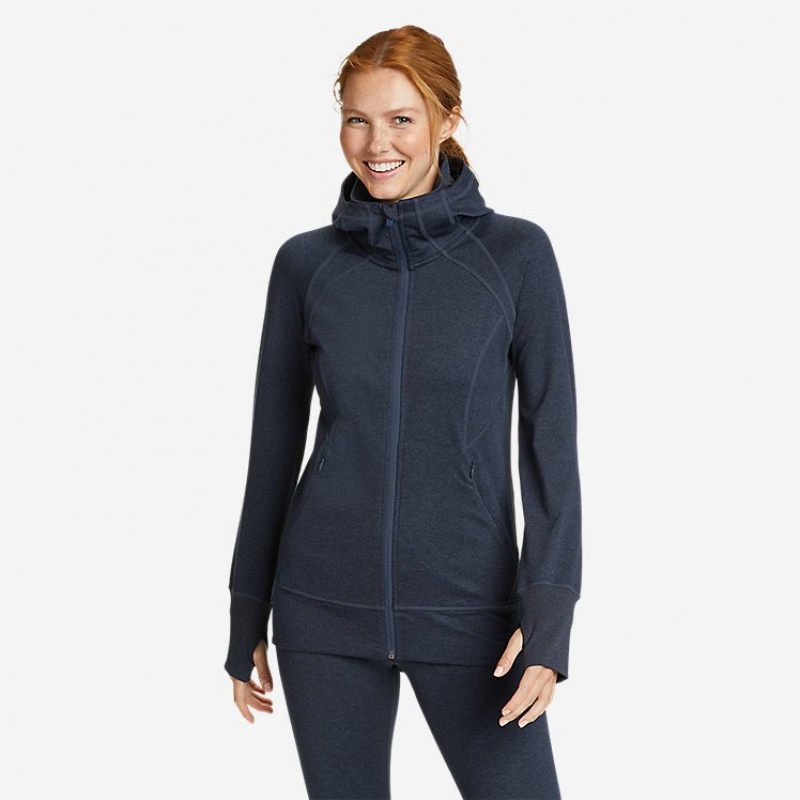 Eddie Bauer Train Ascent Full-Zip Hoodie Damen Blau | CUJY-84029