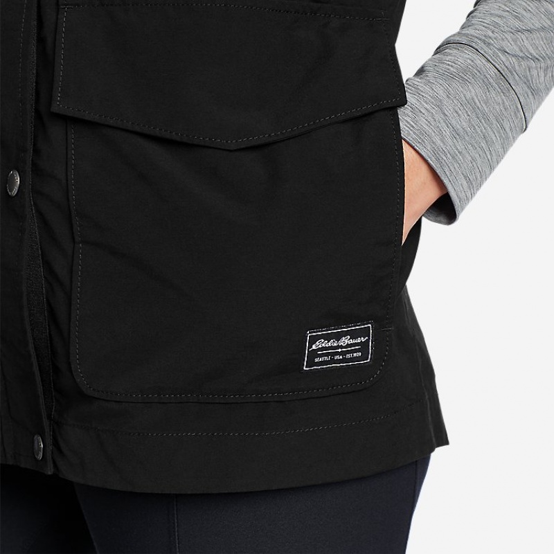 Eddie Bauer Trekker Weste Damen Schwarz | MWCO-32907