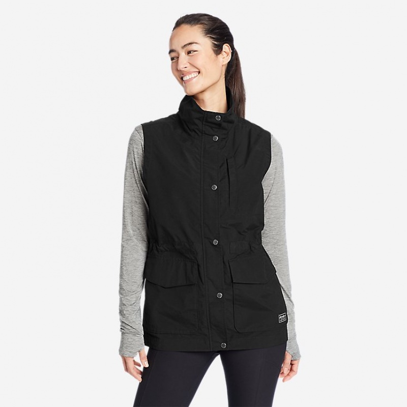 Eddie Bauer Trekker Weste Damen Schwarz | MWCO-32907