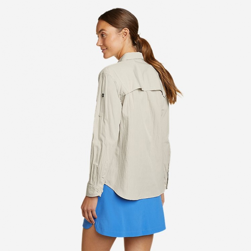 Eddie Bauer UPF Guide Long-Sleeve Hemd Damen Grau | MSAD-61349