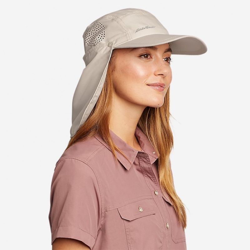 Eddie Bauer UPF Packable Shade Hüte Damen Hellkhaki | KQTA-40259