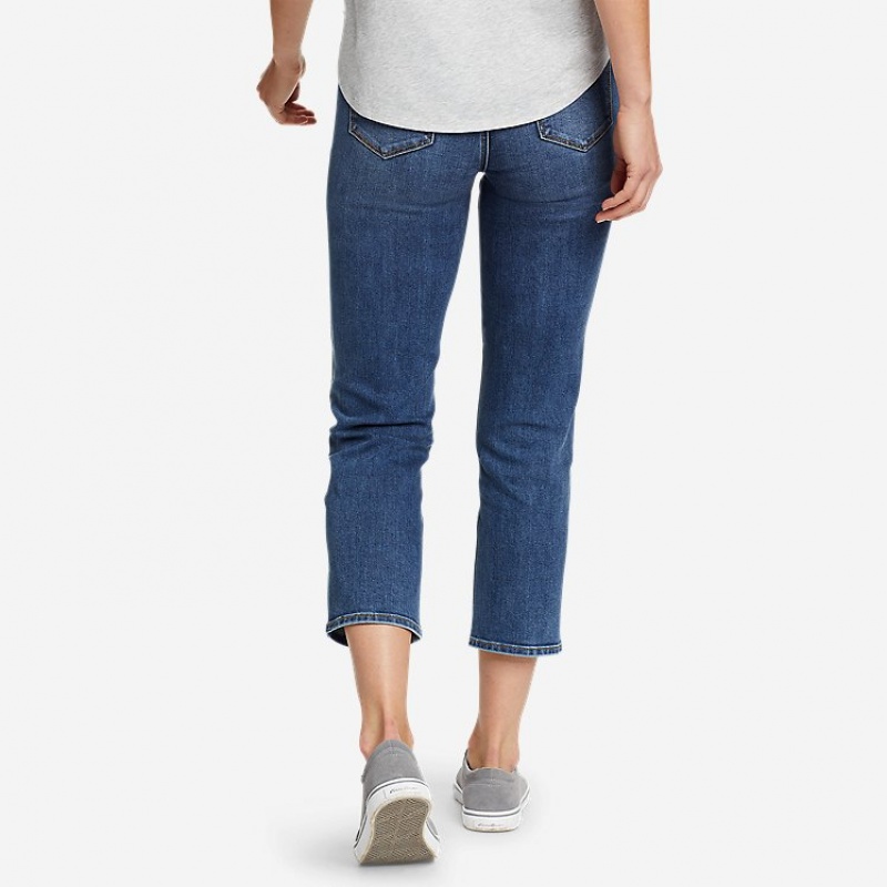 Eddie Bauer Voyager Crop Jeans Damen Blau | TZPC-54270