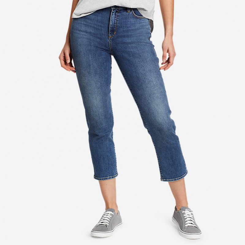 Eddie Bauer Voyager Crop Jeans Damen Blau | TZPC-54270