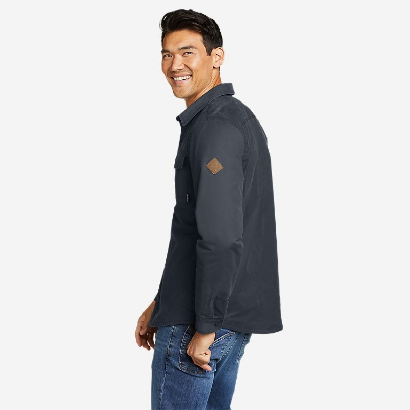 Eddie Bauer Voyager Fleece-Gefütterte Shirt Jacken Herren Blau | CMQU-79348