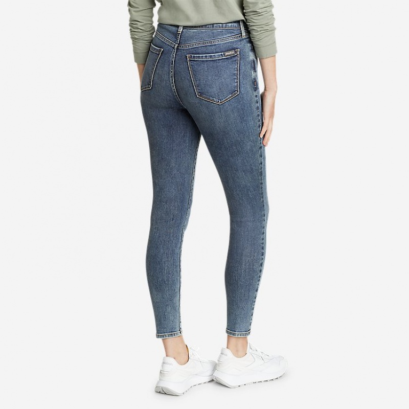 Eddie Bauer Voyager High-Rise Schlank - Slightly Curvy Jeans Damen Blau | PJIA-72568