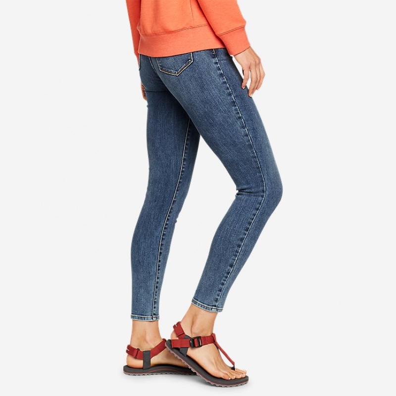 Eddie Bauer Voyager High-Rise Schlank - Slightly Curvy Jeans Damen Blau | PJIA-72568