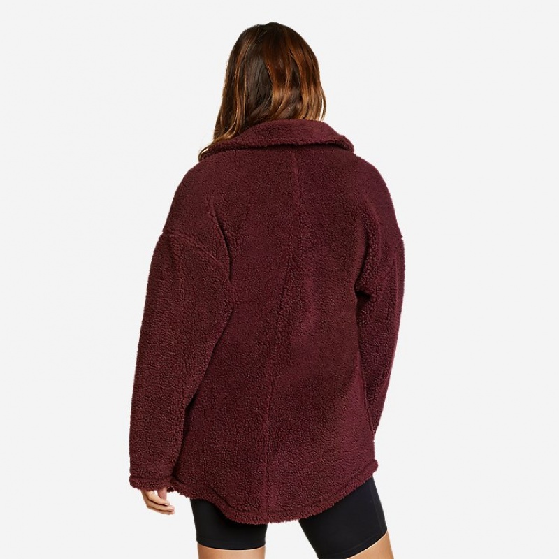 Eddie Bauer We Wander Fleece Shirt Jacken Damen Bordeaux | HNFC-10589