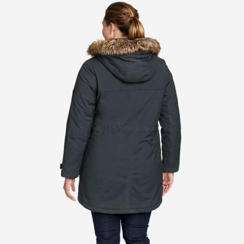 Eddie Bauer Willamette Parka Damen Schwarz | PGBV-43265