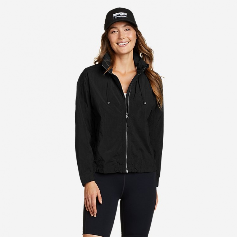 Eddie Bauer WindPac Jacken Damen Schwarz | XMLZ-80692