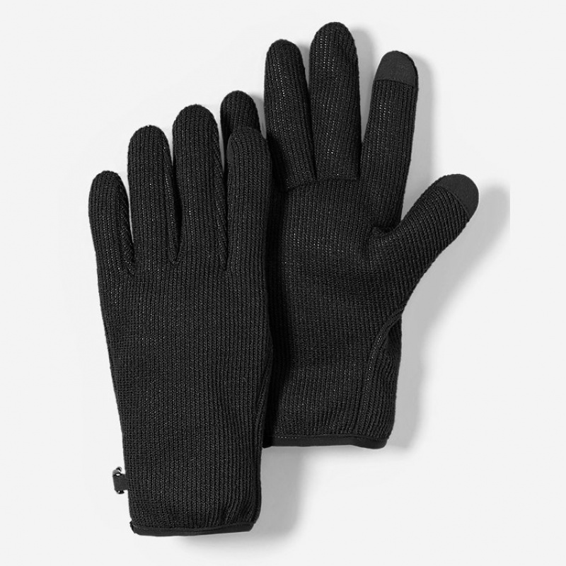 Eddie Bauer Windcutter® Fleece Touchscreen Handschuhe Herren Schwarz | ONES-78926