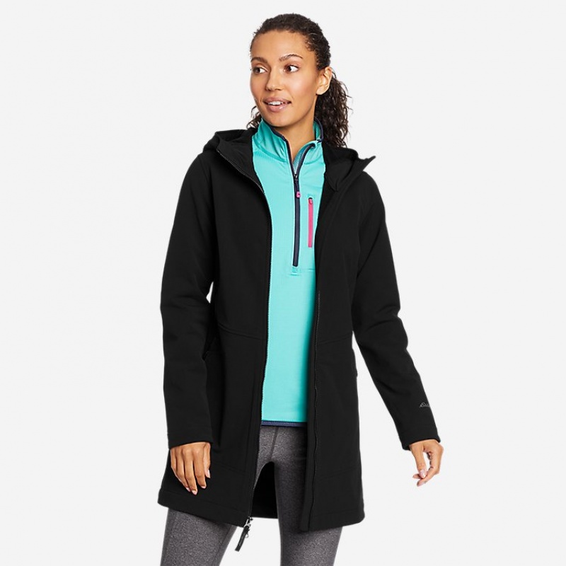 Eddie Bauer Windfoil® Thermal Trench Mantel Damen Schwarz | CPUS-84236